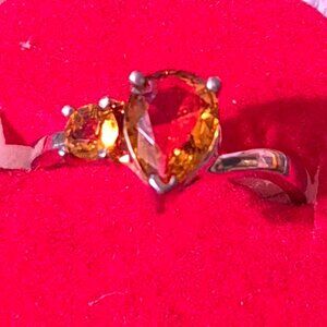Citrine stone set in 925. November birthstone.
